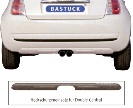 BASTUCK Bodystyling für: FIAT 500 | Heckschürzeneinsatz für ESD mit ER Double central / ABS lackierfähig