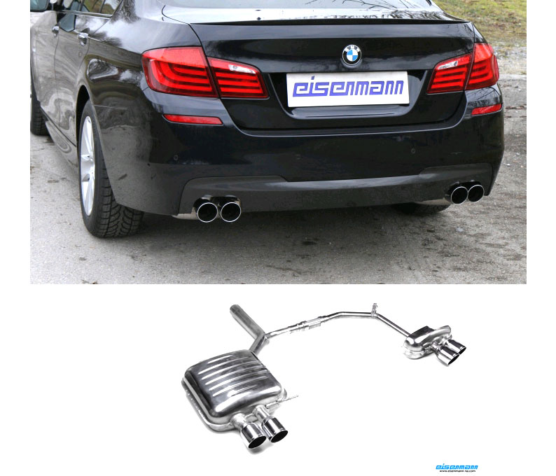EISENMANN Sportauspuff / Duplex-ESD für: BMW 528i, 528ix- F07,F10 / 2.0T - 180 kW | Endrohre: 4x 83mm rund