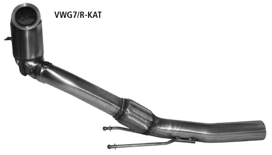 BASTUCK Downpipe 76mm mit Sport-Kat. 200 cpsi für: VW Golf 7 R / 2.0T - 221,272 kW | auch für ABT-Tuning