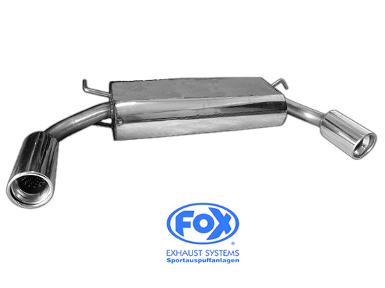 FOX Sportauspuff / Duplex-Anlage ab Kat. für: FORD Focus RS /  2.5T - 224 kW |  Endrohr-Typ: 2x 100 rund |  Hinweise: XS,17