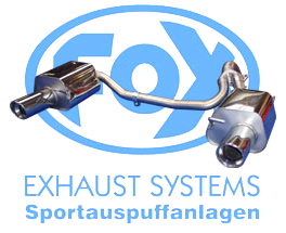 FOX Sportauspuff / Duplex-Anlage ab Kat. für: HYUNDAI Coupé 2.0 16V - GK / 100,102,105 kW |  Endrohr-Typ:  2x 100 rund |  Hinweise: XS,17