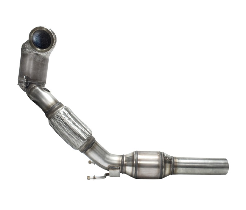 HJS Downpipe 76mm mit Sport-Kat. 200cpsi + 100cpsi für: VW Golf 7 GTI Performance / 2.0TFSI - 180 kW / Euro 6c-Norm