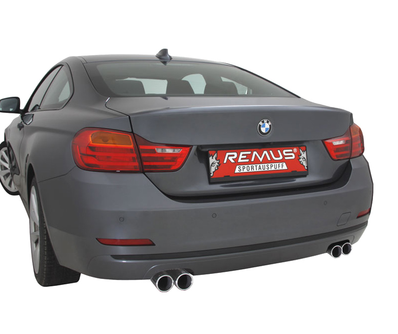 REMUS Sportauspuff / Duplex-ESD für: BMW 316d,318d/dx,320d/dx - F30,F31 / 2.0 - 85,105,135 kW | Endrohre: verchromt 4x 76 rund,versetzt