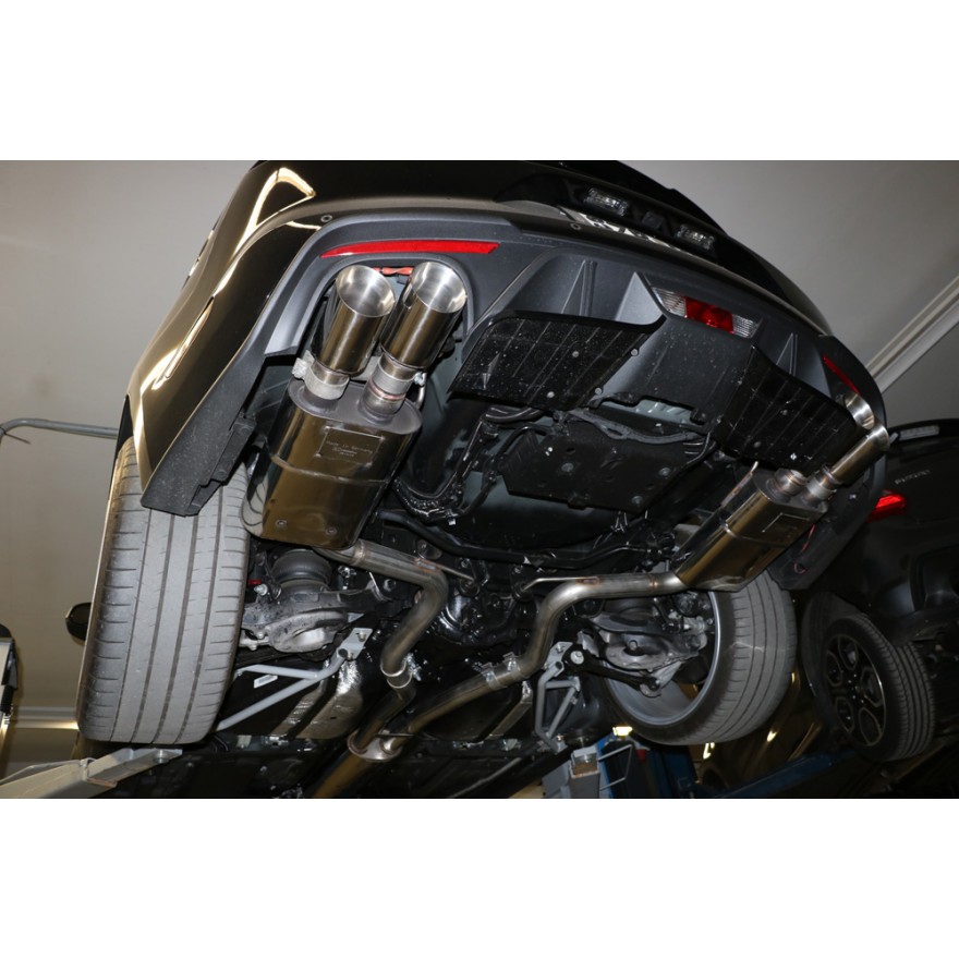FOX Sportauspuff / Duplex-ESD für: FORD Mustang V8 - LAE, Facelift / 5.0 - 331 kW | Endrohr-Typ: 4x 100 rund | Hinweise: S, 25 / ESD haben hochwertige elektr. Klappen von ASR