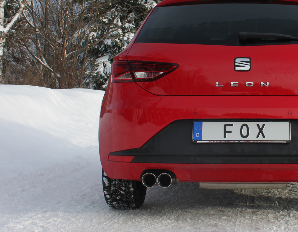 FOX Sportauspuff / ESD für: SEAT Leon - 5F / 1.2TSI, 1.4TSI / 63, 77, 90 kW | Endrohr-Typ: 2x 80 rund | Hinweise: S, 25