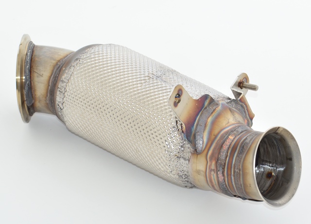 FRIEDRICH Downpipe 90mm mit Sport-Kat. für: BMW 335i,335ix - F30,F31 /  3.0T - 225,240,250 kW /  Edelstahl - mit HJS Sport-Kat. 300cpsi / Euro-6 Norm