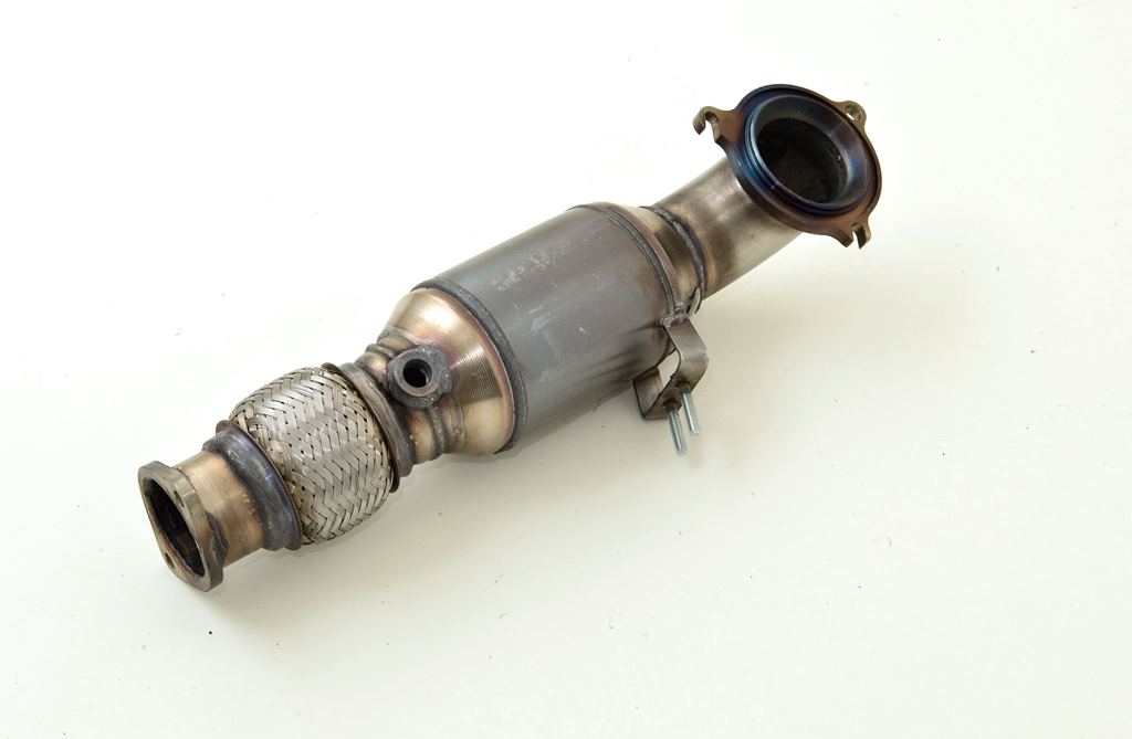 FRIEDRICH Downpipe 70mm mit Sport-Kat. für: FORD Fiesta ST - JA8 / 1.6T - 134 kW (Euro 6) /  Edelstahl - mit HJS Sport-Kat. 200cpsi / mit CH-Gutachten