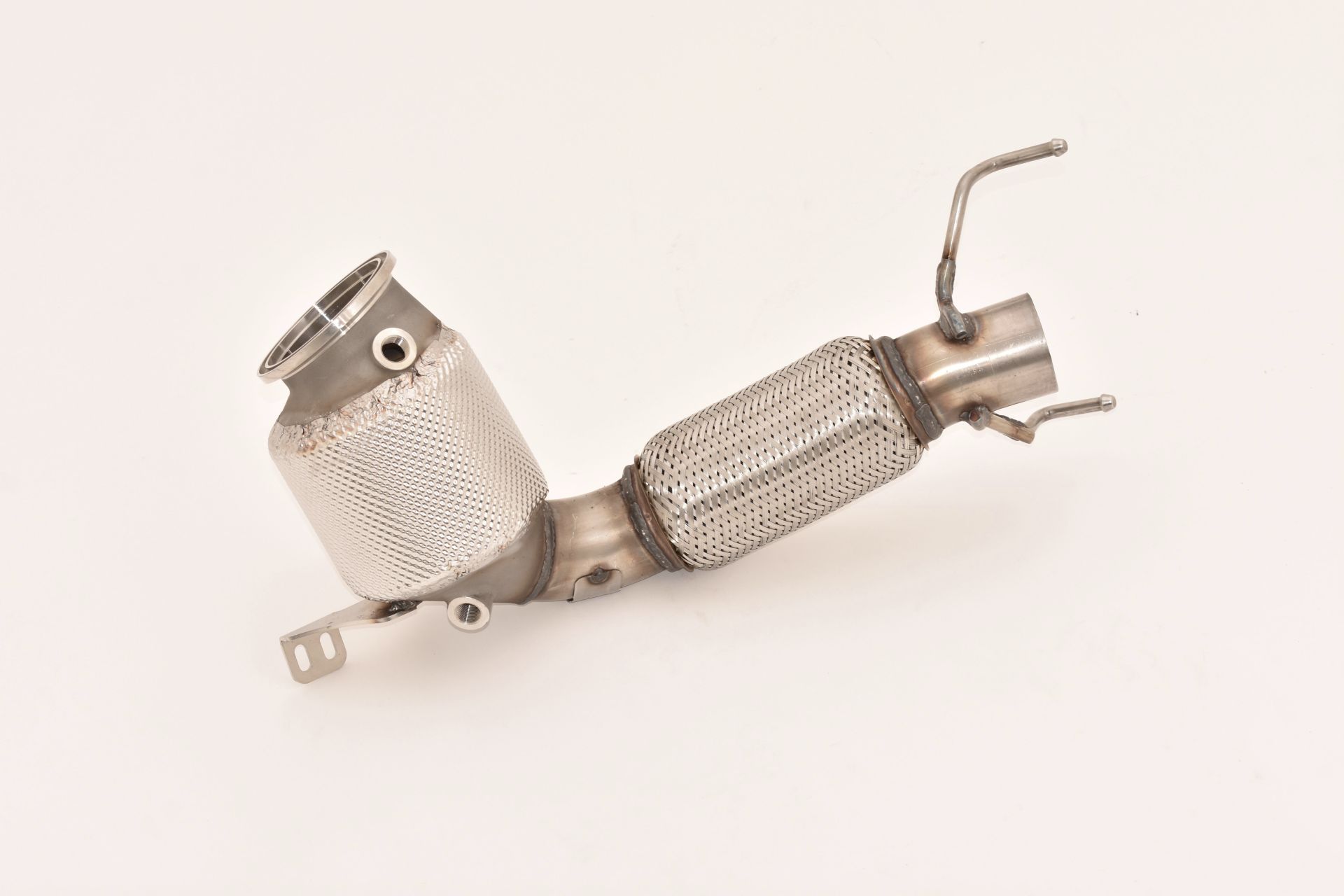 FRIEDRICH Downpipe 70mm mit Sport-Kat. für: MINI Clubman Cooper S + JCW - F54, incl. ALL4 / 2.0T - 120,141,170 kW (Euro 6) /  Edelstahl - mit HJS Sport-Kat. 200cpsi / mit CH-Gutachten