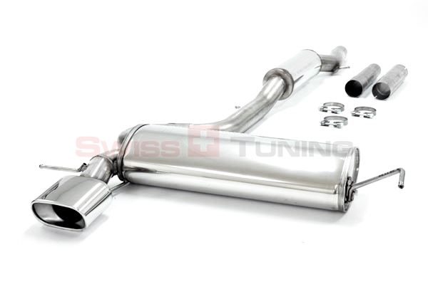 FRIEDRICH Sportauspuff / Anlage 70mm Edelstahl für: VW Golf 4 4motion Lim.  1.8, 1.9TDI, 2.0, 2.3 V5 / 66-125kW |  Endrohr-Typen: alle / passend für V6-Heck - Standard-Heck muss ausgeschnitten werden