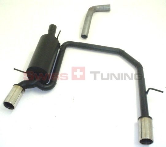 FRIEDRICH Sportauspuff / Duplex-ESD Stahl für: VW Polo 9N3 - GTI 1.8 Turbo /  110 kW | aluminisierter Stahl lackiert / Endrohr-Typen: alle | Hinweise: nur mit Bluemotion-Heckschürze passend