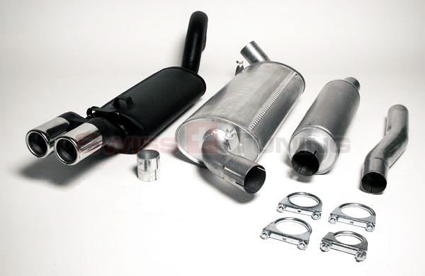 FRIEDRICH Sportauspuff / Anlage 63,5mm Stahl für: AUDI 80/90/Coupé/Cabrio - 89 / 1.8-2.3 / 55-125 kW | Endrohr-Typen: alle