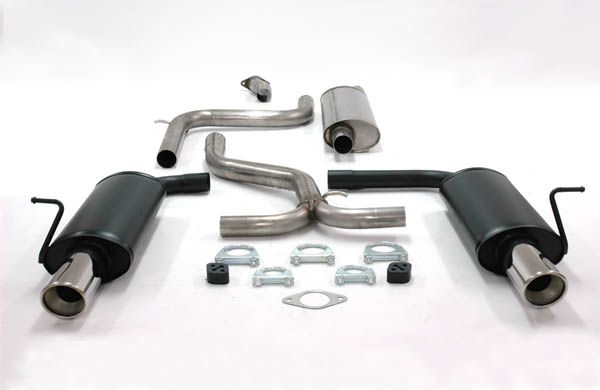 FRIEDRICH Sport-Auspuff / Duplex-Anlage 63,5mm Stahl für: Ford Mondeo Lim. / 2001-05 / 2.5 V6, 3.0 V6 / 125,150 kW  | Endrohr-Typen: alle / Anlage mit 2 ESD