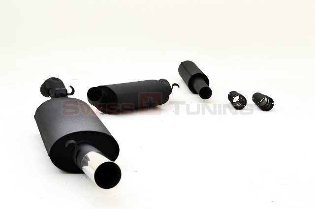 FRIEDRICH Sportauspuff / Anlage 63,5mm Stahl für: VW Golf 2  / 1.3,1.6,1.8,G60 / 40-118KW | Endrohr-Typen: alle / Hinweis: angeben ob für Modell mit oder ohne Heckausschnitt für die Endrohre
