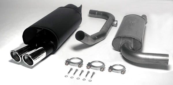 FRIEDRICH Sportauspuff / Anlage 63,5mm Chromstahl für: Volvo S40 + V40 Turbo - Phase II (00-04) /  2.0 - 121,147 kW  | Chromstahl / Endrohr-Typen: alle