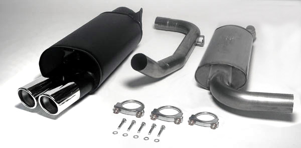 FRIEDRICH Sportauspuff / Anlage 63,5mm Chromstahl für: Volvo S40 + V40 Turbo 'Phase 1' / 1.9 T4, 2.0 16V Turbo / 147,118 kW | Endrohr-Typen: alle