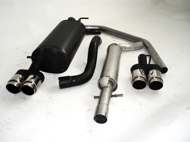 FRIEDRICH Sport-Auspuff / Duplex-Anlage 63,5mm Stahl für: SEAT Leon - 1M / 1.4 16V,1.6 16V,1.8 20V,1.8T 20V,1.9TDi / 55-132KW / nur für Heckschürzen ohne Ausschnitt | Endrohr-Typen: alle