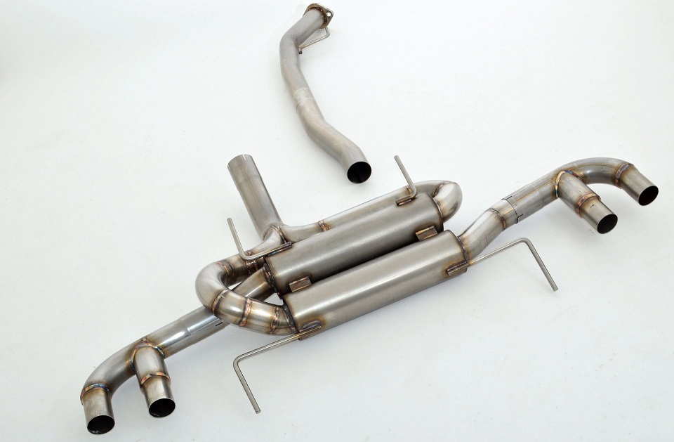 FRIEDRICH Sportauspuff / Duplex-ESD 76mm Edelstahl für: NISSAN GT-R / 3.8T - 390,404 kW |  Endrohre nicht wählbar, Rohrausgänge für Original-Blende in der Heckschürze