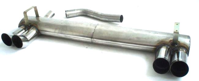 FRIEDRICH Sportauspuff / Duplex-ESD Edelstahl für: OPEL Vectra A 2000 16V / 2.0 16V 110kW + Allrad bitte Baujahr angeben (querliegender Spezialtopf) | Endrohr-Typen: alle