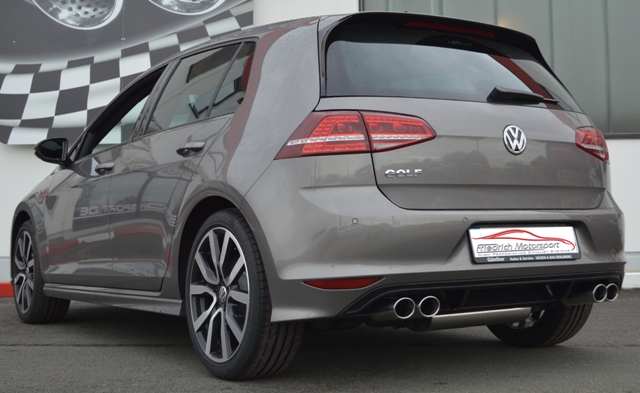 FRIEDRICH Sportauspuff / Duplex-ESD Edelstahl für: VW Golf 7 / 1.2TSI - 63,77 kW |  Endrohr-Typen: alle | Hinweise: Heckdiffusor muss ausgeschnitten werden
