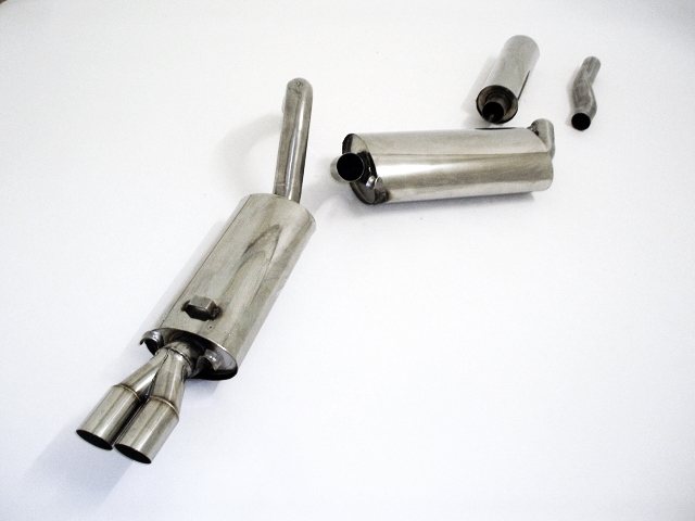 FRIEDRICH Sportauspuff / Anlage 63,5mm Edelstahl für: AUDI 80/90/Coupé/Cabrio - 89 / 1.8-2.3 / 55-125 kW |  Endrohr-Typen: alle