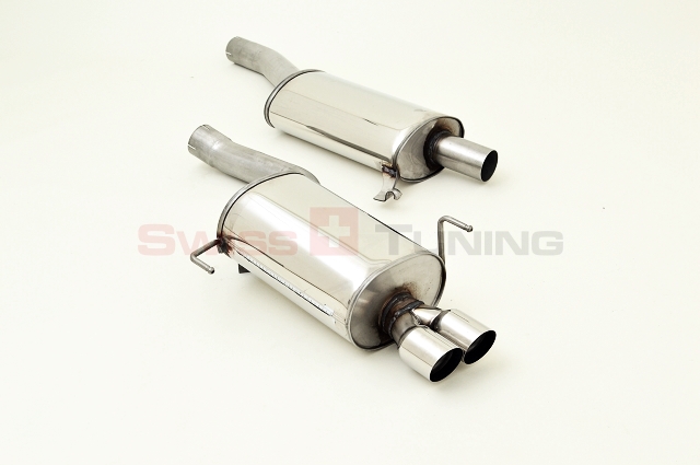 FRIEDRICH Sportauspuff / Anlage 76mm Edelstahl ab Kat. für: AUDI S2 Lim., Avant + RS2 Avant  (B4, 93-96)  169,232kW |  Endrohr-Typen: alle / Standard 2x 80 rund,eingerollt,schräg (Nr. 47)