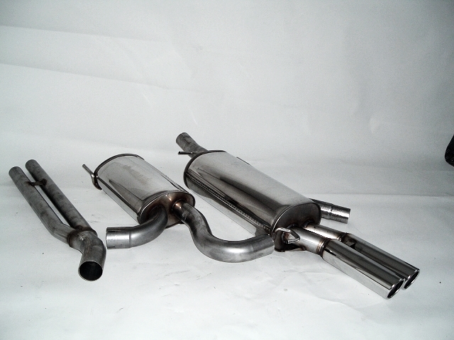 FRIEDRICH Sportauspuff / Anlage 63,5mm Edelstahl für: AUDI A6, incl. Avant (4B,2001-04)  2.4,3.0  /  125,162 kW |  Endrohr-Typen: alle | Hinweis: für Modelle mit Heckschürzenausschnitt