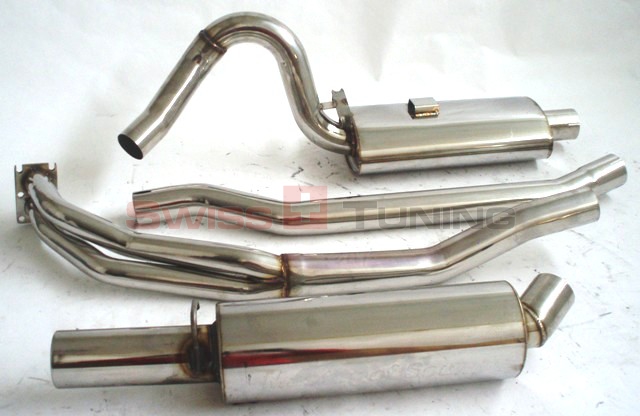 FRIEDRICH Sportauspuff / Anlage 63,5mm Edelstahl für: OPEL Kadett C  19E, 20E, 20EH /  77,81,85 kW /  Anlage ab Krümmer, inkl. Hosenrohr / bitte angeben ob Lim., Coupé, City |  Endrohr-Typen: alle