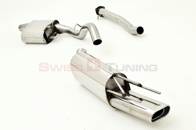 FRIEDRICH Sport-Auspuff / Anlage 63,5mm mittig Edelstahl für: OPEL Calibra  (9.92-)  2.0i 16V Ecotec, V6 |  Endrohr-Typen: alle, nicht für Automatik-Getriebe