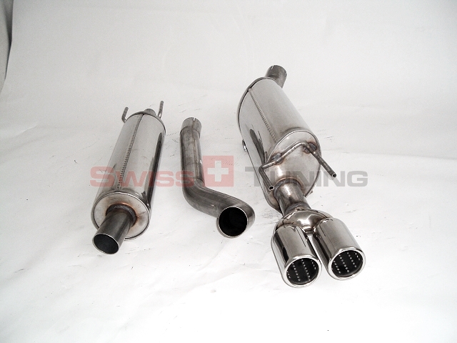 FRIEDRICH Sport-Auspuff / Anlage 63,5mm mittig Edelstahl für: OPEL Tigra /  1.4, 1.6 /  - 78 kW |  Endrohr-Typen: alle