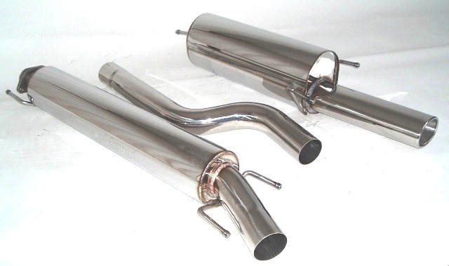 FRIEDRICH Sportauspuff / Anlage 76mm Edelstahl ab Kat. für: OPEL Astra G Coupé, Cabrio / 2.0 16V Turbo / 140,141,147kW |  mit Endrohr: Nr. -38 | eine Anlage zu diesem Preis sofort ab Lager lieferbar.