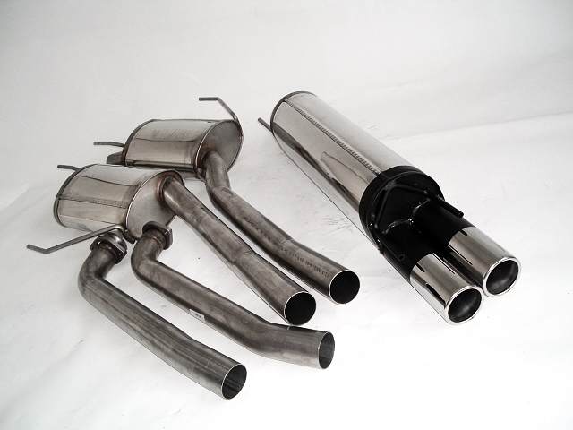 FRIEDRICH Sportauspuff / Anlage 63,5mm Edelstahl für: OPEL Omega B Lim. (94-99)  2.5 24V, 3.0 24V |  Endrohr-Typen: alle
