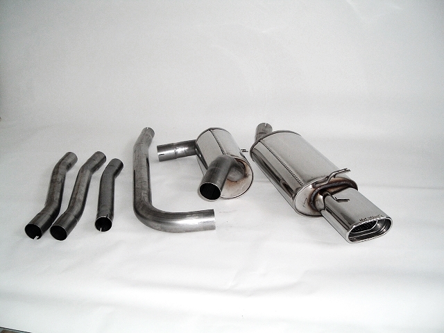 FRIEDRICH Sportauspuff / Anlage 63,5mm Edelstahl für: FORD Fiesta - GFJ / 89-95 / 1.1i,1.3i,1.4i,1.6i 8V,1.8i 16V  / 37-96kW |  Endrohr-Typen: alle
