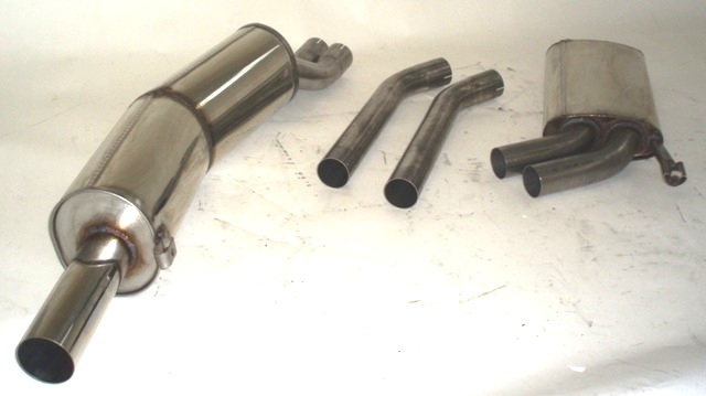 FRIEDRICH Sportauspuff / Anlage 63,5mm Edelstahl für: BMW E34 / 520i 24V, 525i 12V /  110,125 kW |  Endrohr-Typen: alle