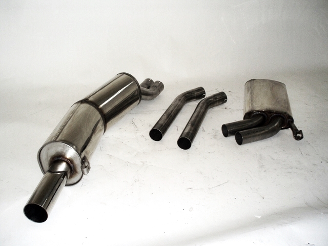 FRIEDRICH Sportauspuff / Anlage 63,5mm Edelstahl für: BMW E34 / 525i/ix 24V, 530i 12V, 530i V8, 535i 12V /  141,138,160,155 kW |  Endrohr-Typen: alle