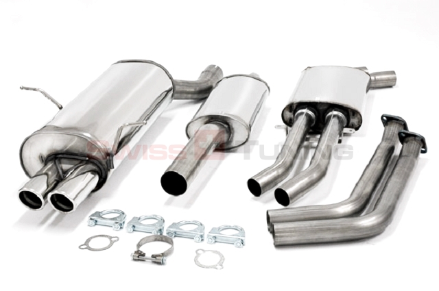 FRIEDRICH Sportauspuff / Anlage 63,5mm Edelstahl für: BMW E46 / 320i,323i,328i  (98-2000)  110,125,142 kW |  Endrohr-Typen: alle