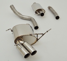FRIEDRICH Sportauspuff / Anlage 63,5mm Edelstahl für: BMW E92,E93 /  316i,318i,320i,320si - 90,95,105,110,125,127 kW  |  Endrohr-Typen: alle / auch passend für M-Paket