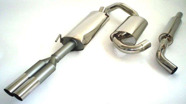 FRIEDRICH Sportauspuff / Anlage 63,5mm Edelstahl für: VW Vento VR6 /  128KW |  Endrohr-Typen: alle