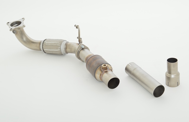 FRIEDRICH Downpipe 76mm mit Sport-Kat. für: VW Golf 6 R / 2.0TFSI - 199 kW /  Edelstahl - mit HJS Sport-Kat. 200cpsi /  mit CH-Gutachten