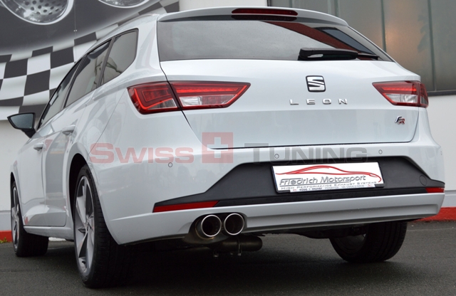 FRIEDRICH Sportauspuff / Anlage 63,5mm Edelstahl für: SEAT Leon ST - 5F / 2.0TDI - 135 kW |  Endrohr-Typen: alle