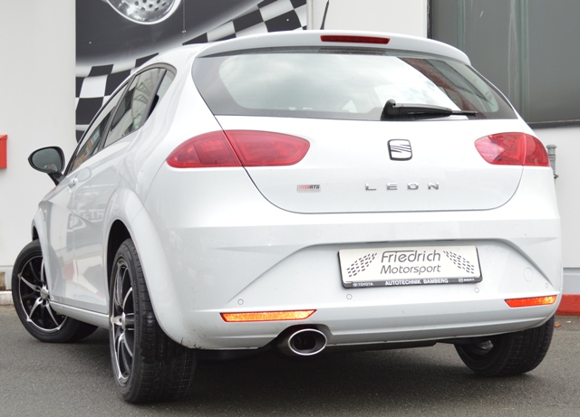 FRIEDRICH Sportauspuff / Anlage 76mm Edelstahl ab Kat. für: SEAT Leon FR + Cupra, Cupra R - 1P /  2.0TFSI, 2.0TDI / 147,155,177,195,125 kW |  Endrohr-Typen: alle