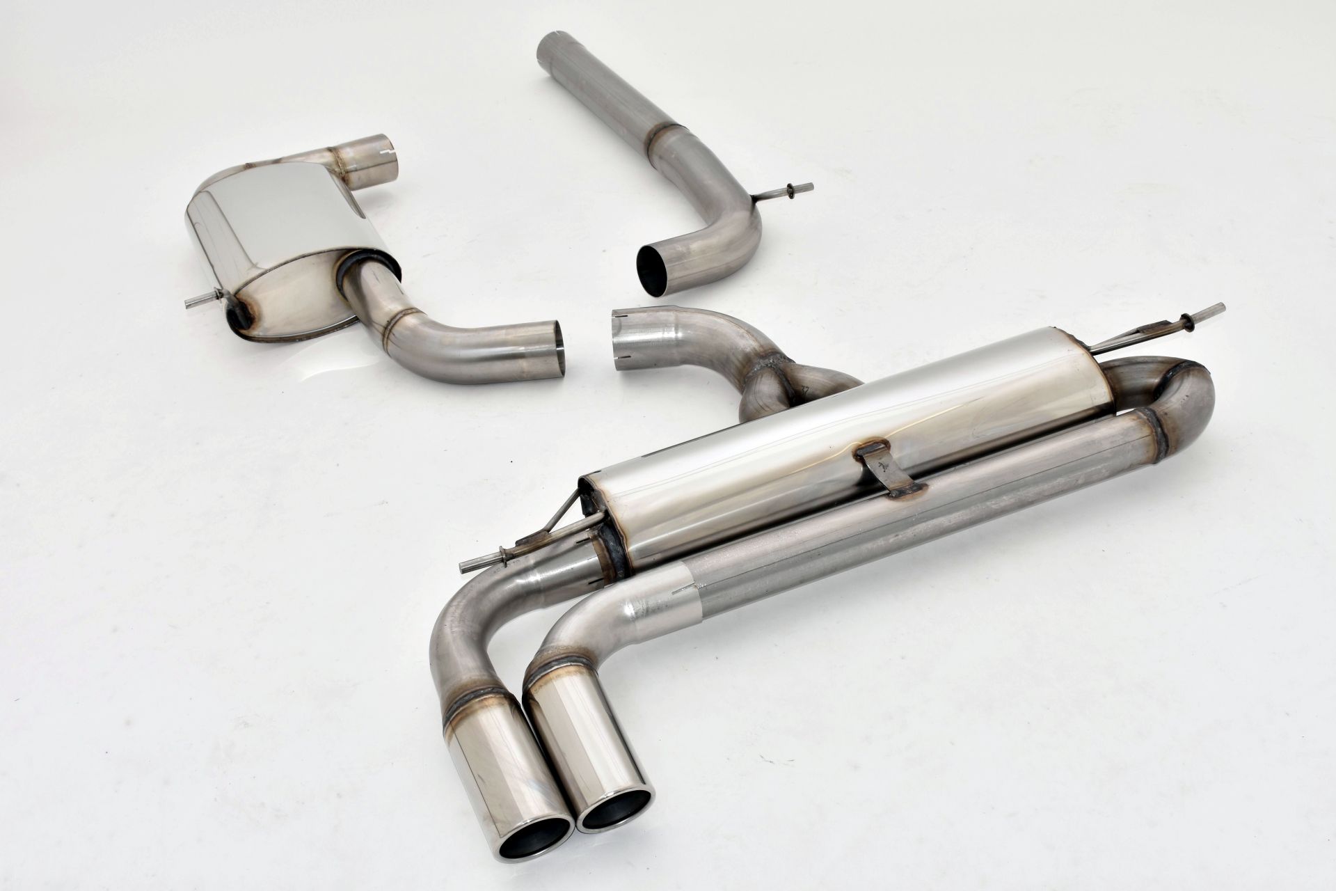 FRIEDRICH Sportauspuff / Anlage 76mm Edelstahl ab Kat./OPF für: SEAT Leon - 5F, incl. FR / 2.0TSI - 140 kW, mit OPF |  Endrohr-Typen: alle