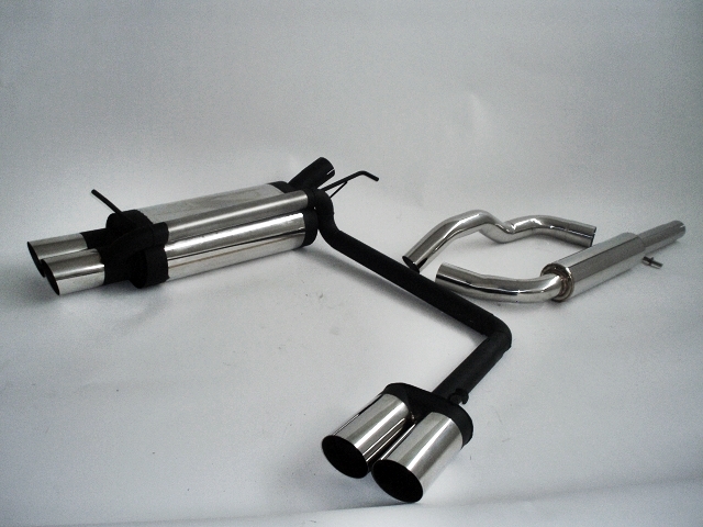 FRIEDRICH Sport-Auspuff / Duplex-Anlage 63,5mm Edelstahl für: AUDI A3 - 8L / 1.6i,1.8,1.8T,1.9TDi / 66-132 kW | Endrohr-Typen: alle | Hinweis: Abschlepphaken muss event. entfernt werden