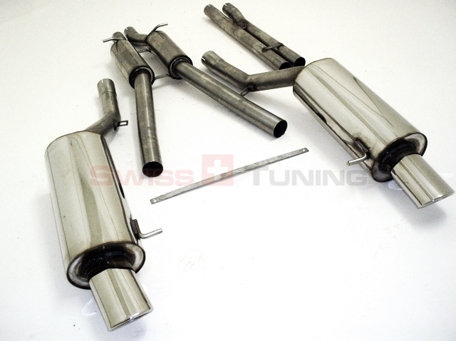 FRIEDRICH Sport-Auspuff / Duplex-Anlage 63,5mm Edelstahl für: AUDI A6 Quattro - 4B / Lim., Avant  / 2.4,2.5TDI,2.7T,3.0,4.2 / 110-220kW / 2001-04 / Hinweis: für Modelle mit Heckschürzenausschnitt, mit VSD + 2 ESD