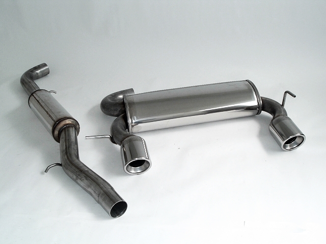 FRIEDRICH Sportauspuff / Duplex-Anlage 76mm Edelstahl ab Kat. für: AUDI TT Quattro - 8N, Coupé,Roadster / 1.8T - 132,165 kW |  Endrohr-Typen: alle | Hinweis: Duplex-Anlage mit Quer-ESD