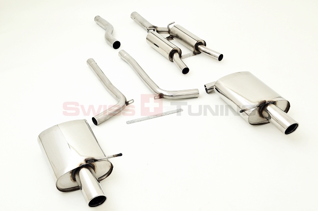 FRIEDRICH Sport-Auspuff / Duplex-Anlage 63,5mm Edelstahl für: AUDI A4 Quattro - B6,8E,8H / 1.8T, 1.9TDI / 96-140 kW | Endrohr-Typen: alle | Hinweis: mit VSD + 2 ESD