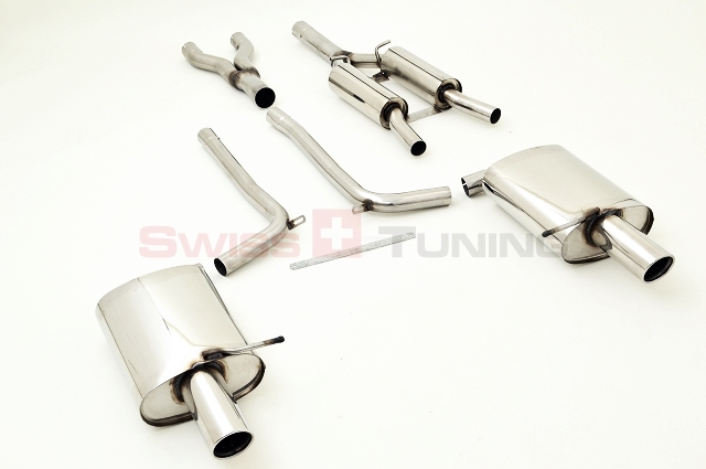 FRIEDRICH Sport-Auspuff / Duplex-Anlage 63,5mm Edelstahl für: AUDI A4 Quattro - B7 / 3.0, 3.2FSI - 160,188 kW | Endrohr-Typen: alle | Hinweis: mit VSD + 2 ESD