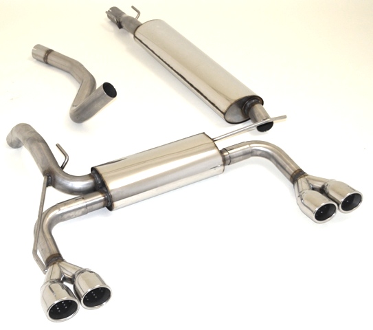 FRIEDRICH Sport-Auspuff / Duplex-Anlage 63,5mm Edelstahl für: OPEL Adam / 1.4 - 64,74 kW | Endrohr-Typen: alle / Hinweis: nicht passend zu FlexFix-Veloträger oder mit Reserverad