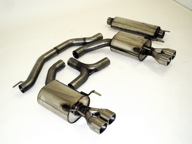 FRIEDRICH Sportauspuff / Duplex-Anlage 76mm Edelstahl ab Kat. für: OPEL Vectra C Lim.  2.0 Turbo, V6 2.8 Turbo / 129,169,184 kW |  Endrohr-Typen: alle