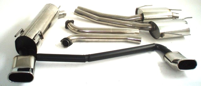 FRIEDRICH Sport-Auspuff / Duplex-Anlage 63,5mm Edelstahl für: OPEL Omega B Lim. / 9.99- /  2.5 V6, 2.6 V6, 3.0 V6, 3.2 V6 / 125,132,155,160 kW | Endrohr-Typen: alle