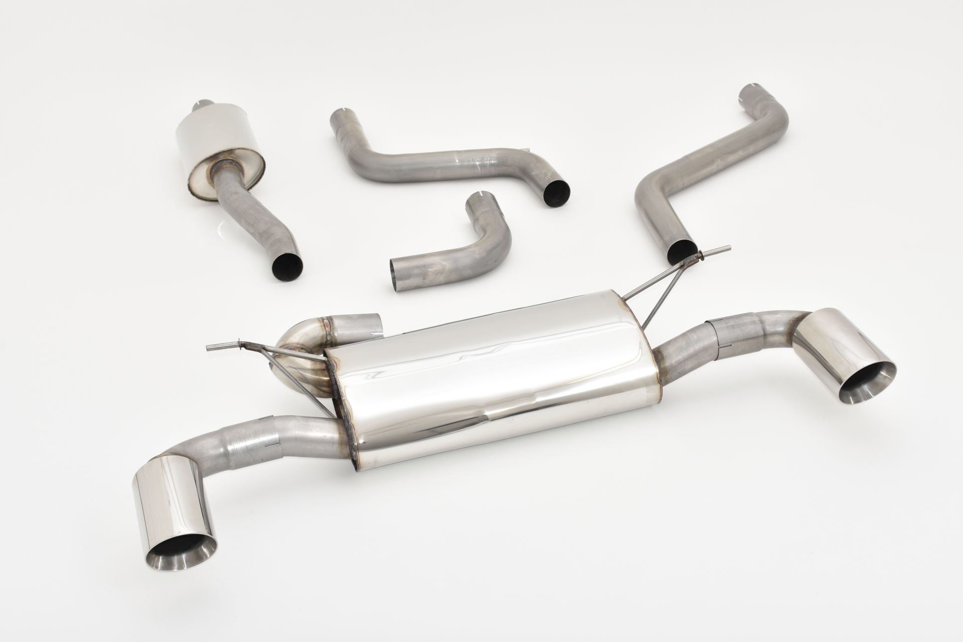 FRIEDRICH Sport-Auspuff / Duplex-Anlage 63,5mm Edelstahl ab Kat./OPF für: FORD Focus - DEH / 1.5 EcoBoost - 134 kW |  Endrohr-Typen: alle / passend für Original ST-Diffusor